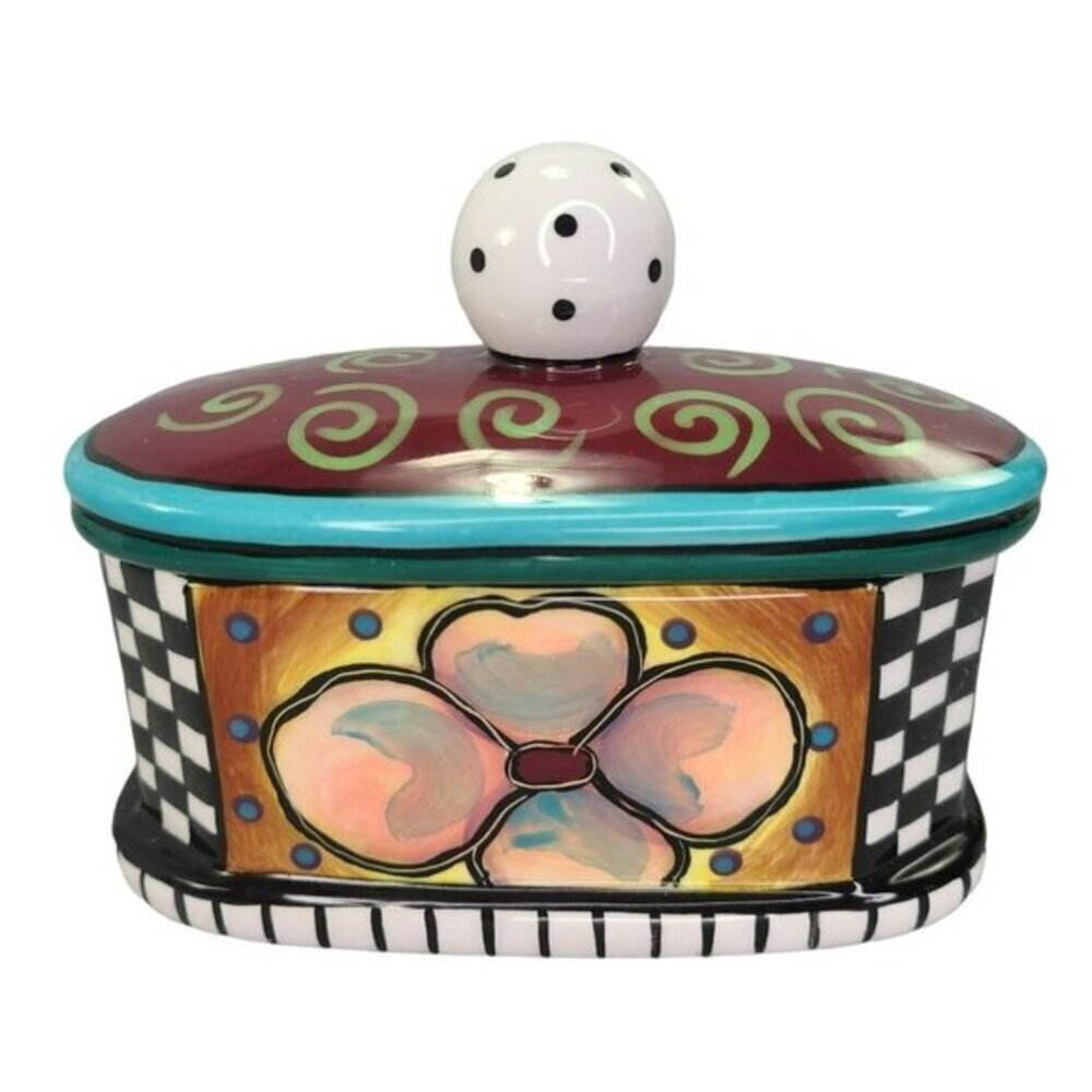 Charma Designs Oval Trinket Box Jewelry McGovney Camarot Handpainted Home Decor